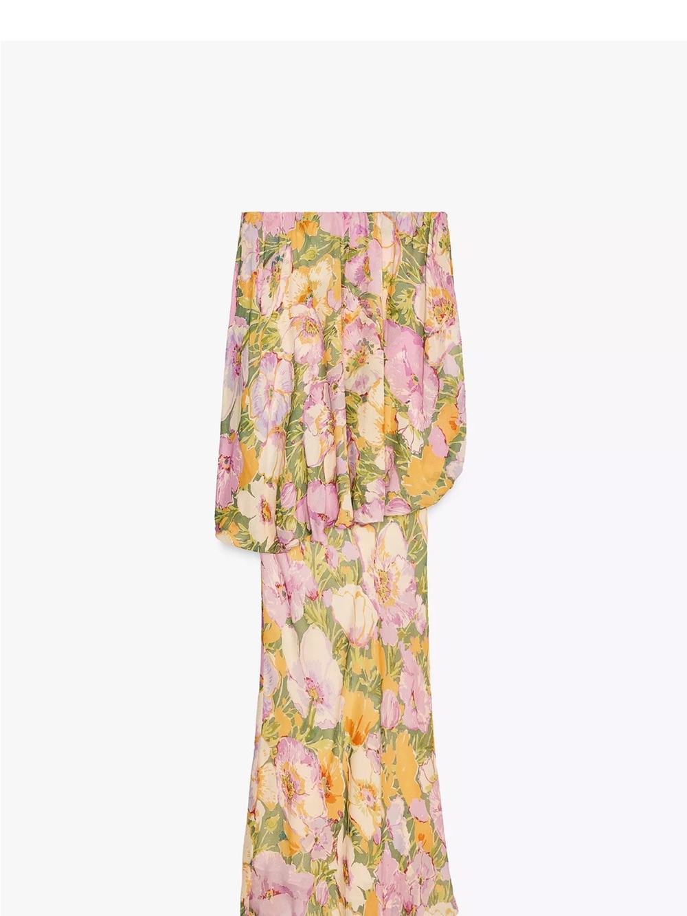 Zara Floral Maxi Dress in Pink, Yellow & Green